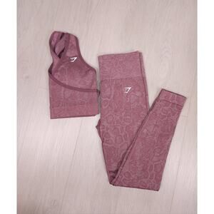 Gymshark Size M Adapt Animal Seamless Leggings And Top Set Great Condition